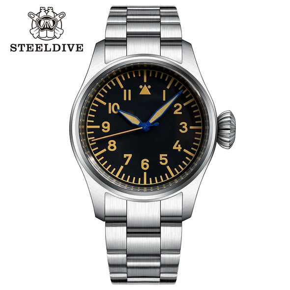 ★BigSale★Steeldive SD1928A Retro Army Pilot Watch