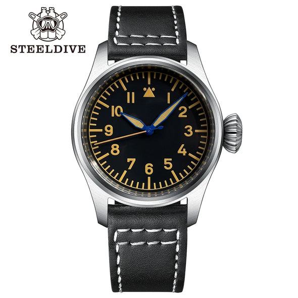 ★BigSale★Steeldive SD1928A Retro Army Pilot Watch