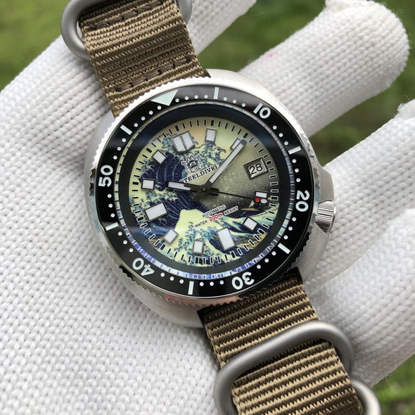 Steeldive SD1970 Great Wave Turtle Diver Watch