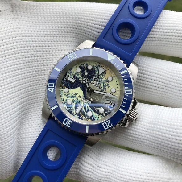 ★BigSale★Steeldive SD1953 Great Wave Sub Diver Watch