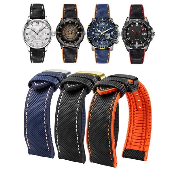 Breathable Rubber Canvas Watch Strap