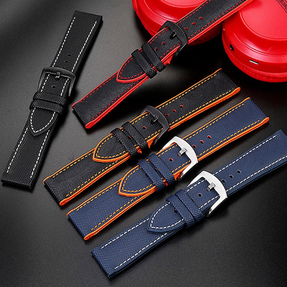 Breathable Rubber Canvas Watch Strap