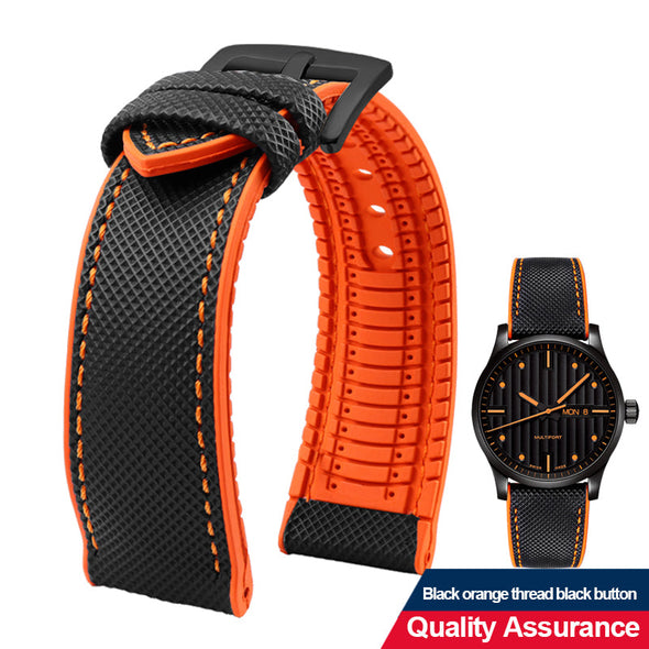 Breathable Rubber Canvas Watch Strap