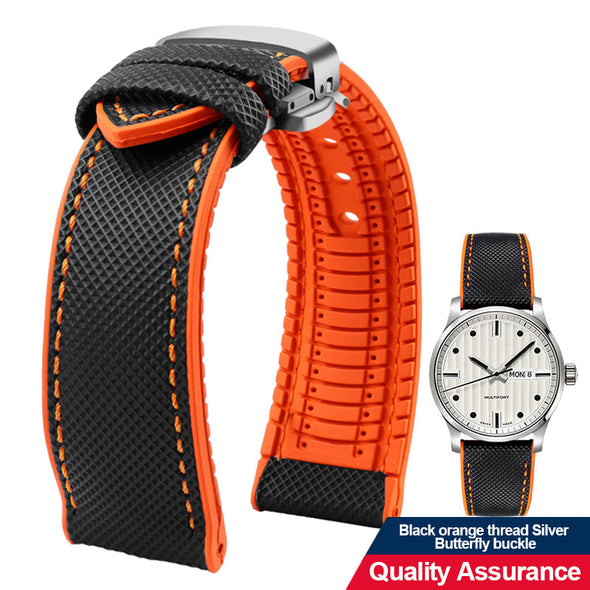 Breathable Rubber Canvas Watch Strap