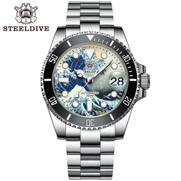 ★BigSale★Steeldive SD1953 Great Wave Sub Diver Watch